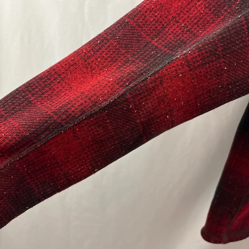 The North Face Buffalo Plaid Fleece 1/2 Zip Pullover Jacket Sz M Black Red Men - Picture 4 of 8